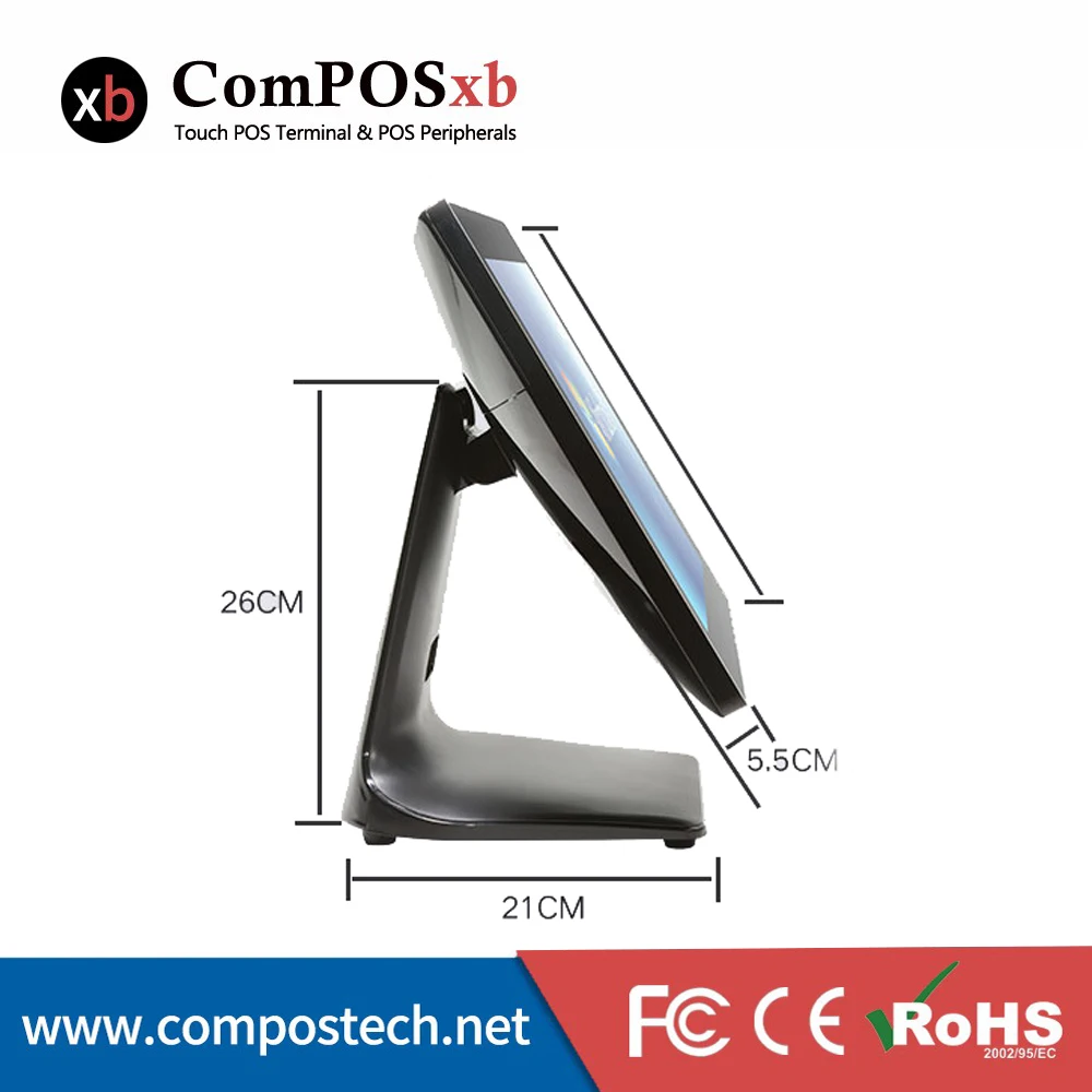 Бесплатная доставка ComPOSxb Китай 15 ''емкостный сенсорный экран ПК все в одном TFT