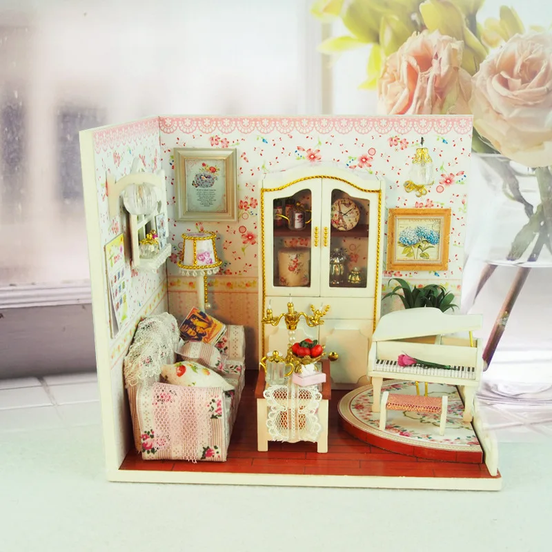 

J006 Cute room Diy Doll House Handmade Wooden 3D Model Building Kits Miniature Dollhouse