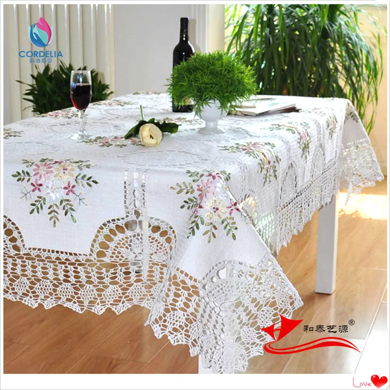 Новинка 2016 китайский товар модная скатерть с цветочной вышивкой zakka кружевной