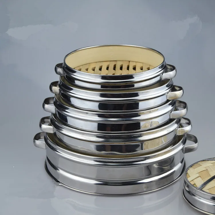 Кухонная посуда из нержавеющей стали Бамбуковая Пароварка с крышкой китайская