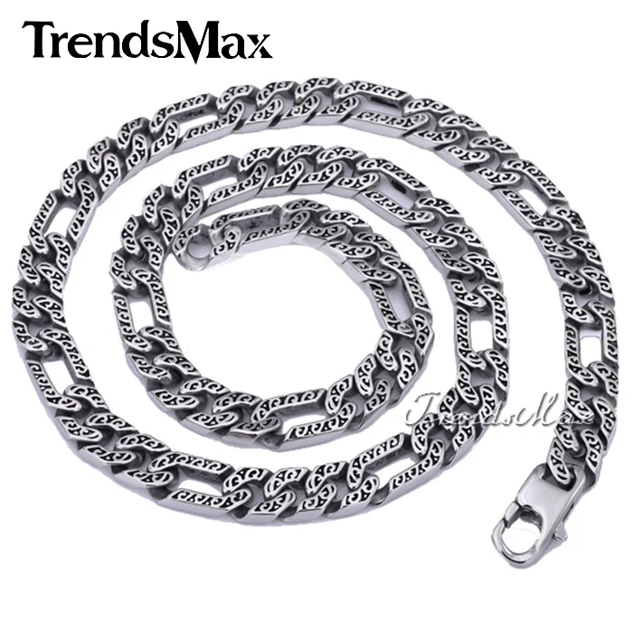 Мужская цепочка из Фигаро кожи Trendsmax для мальчиков с любой длиной 10 мм