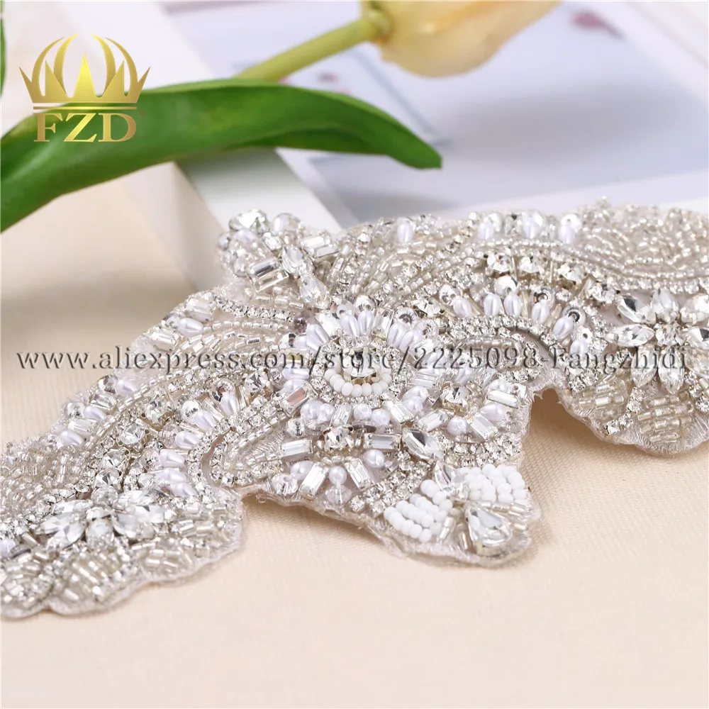 Ткани стразы аппликация отделка для свадебных платьев свадебный пояс пришить