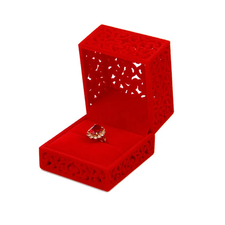 Red 6.1x6.1x4.7cm Высококачественная бархатная коробка 6x6x4,7 см, 6 шт., красная коробка для свадебного кольца, коробка для ювелирных украшений, Подарочный чехол для ювелирных изделий, ожерелья, бархатная коробка для браслетов - Цвет: Red 6.1x6.1x4.7cm