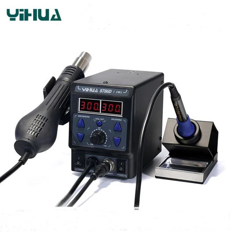 Станция для распайки горячим воздухом YIHUA 8786DI 2 в 1 точная станция с двойным