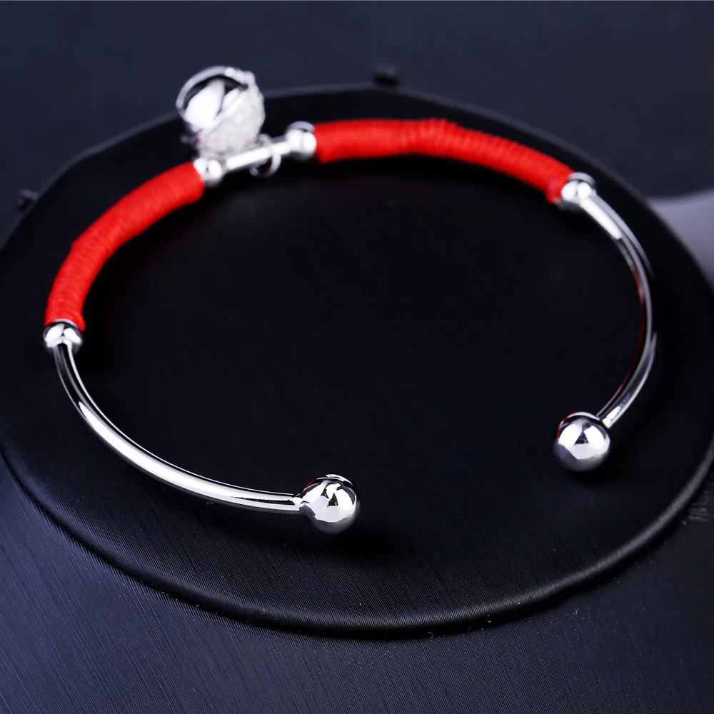 MIGGA красная веревка милая подвеска с колокольчиком из циркония открытый дизайн