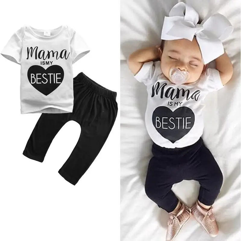 Комплекты детской одежды для маленьких мальчиков и девочек футболка из 2