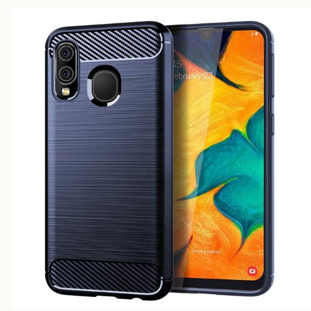 Чехол из углеродного волокна для Samsung Galaxy A40 резиновые силиконовые чехлы