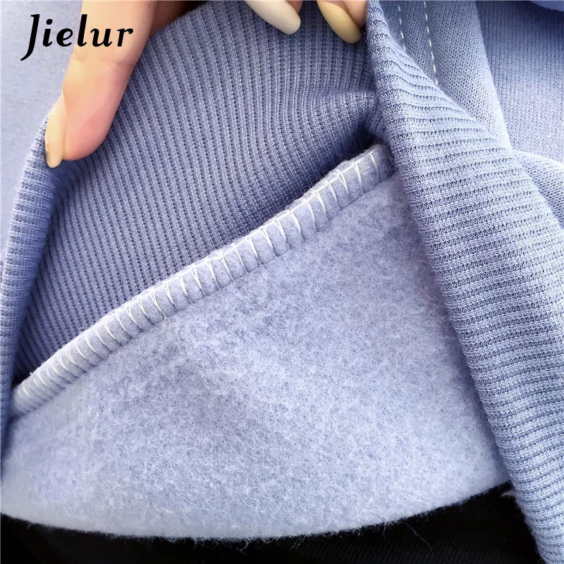 Jielur корейский стиль худи с напечатанными буквами для женщин весна осень флис