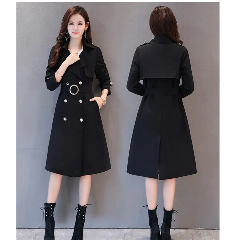 

Oversized 2020 Fashion Women's Windbreaker Coats Spring Elegance Slim Long overcoat Double Breasted Casual Lady Trench coat 5XL