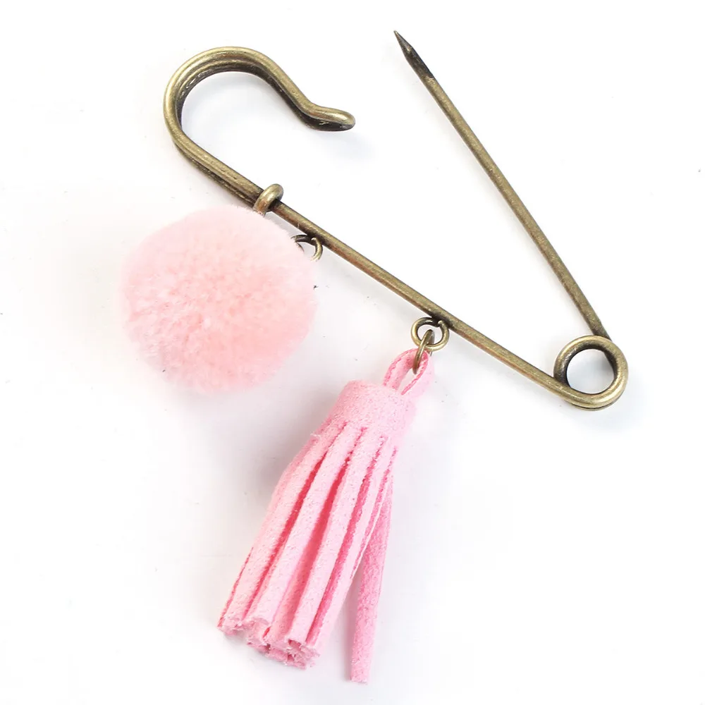 8 сезонов цинковый сплав булавки броши искусственная замша кисточка помпон шар