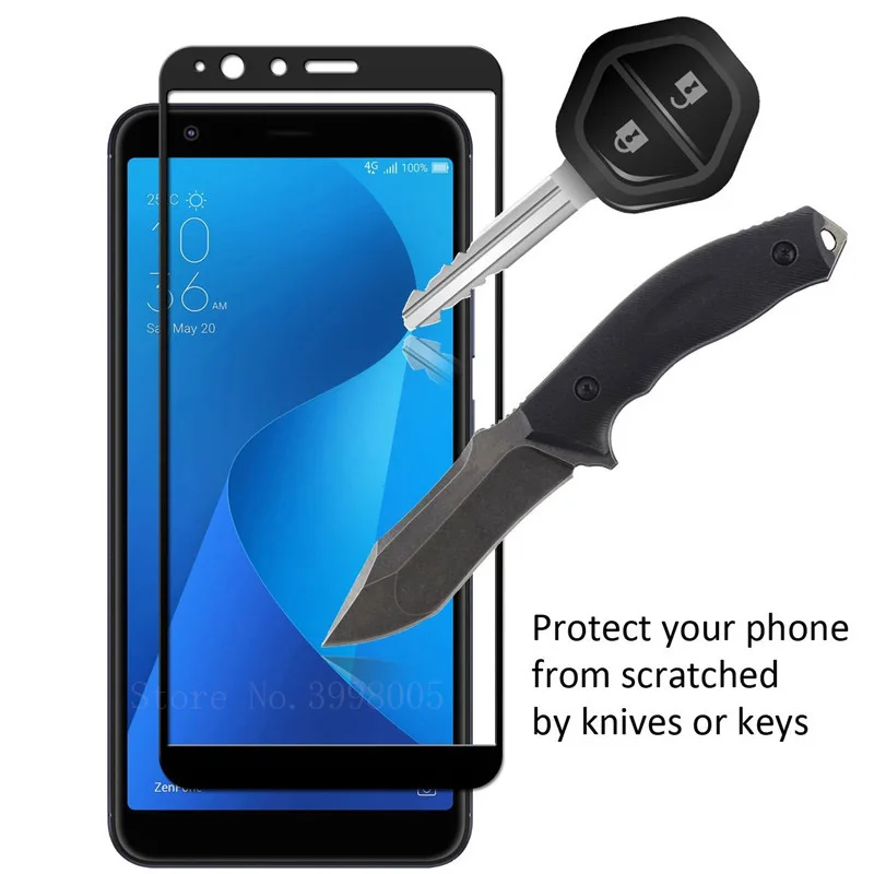 Защитное стекло для Asus Zenfone Max Plus M1 закаленное ZB570TL ZB 570TL X018D X018DC полное