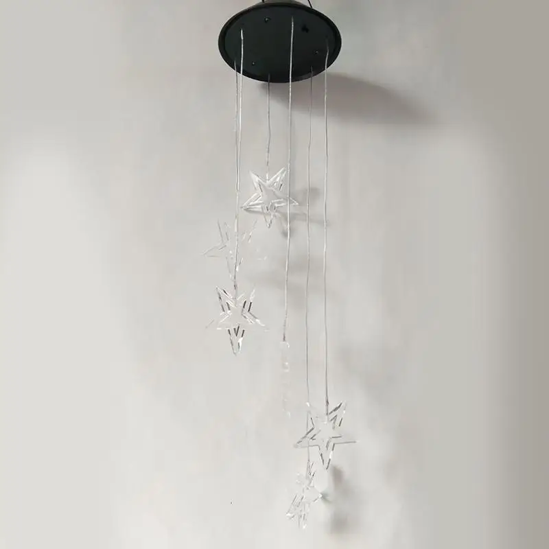 HobbyLane LED Солнечный меняющий цвет водонепроницаемый пентаграмма ветряной