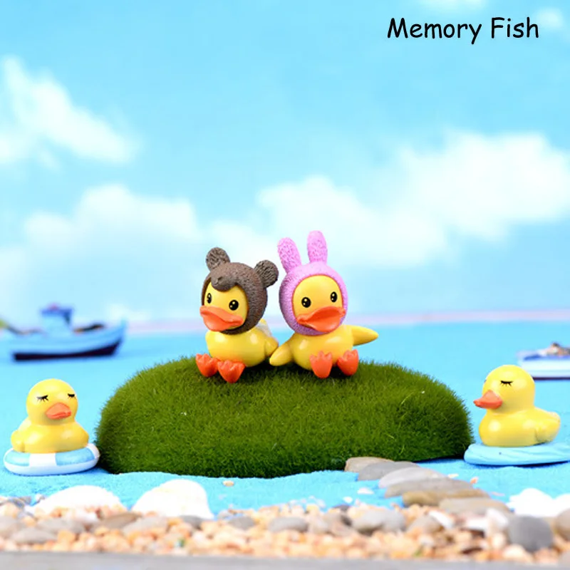 Mini cartoon cute small ducks model Action Figures Toys /aquariums ornaments micro garden Decoration miniature figurine D | Игрушки и