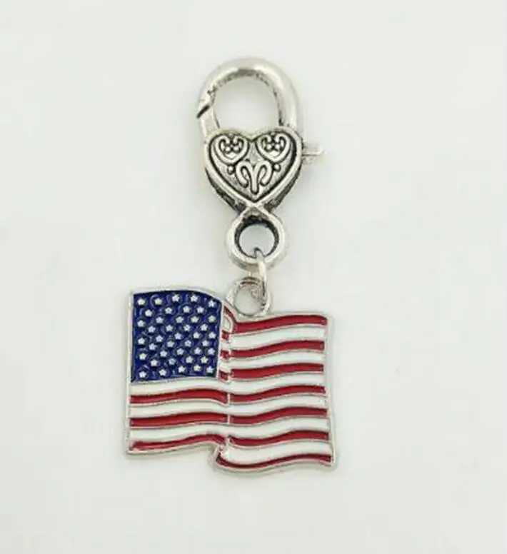 Эмалированный американский флаг Омар застежка брелок для ключей автомобильное