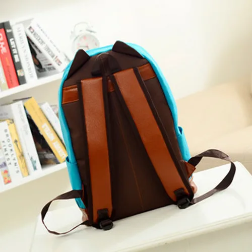 Первичной и средней школы студенты сумка кошачьи уши холст рюкзак женщины