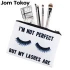 Jom Tokoy Lashes white 3D печать простой косметичка neceser косметический Чехол женский косметический Органайзер чехол-карандаш