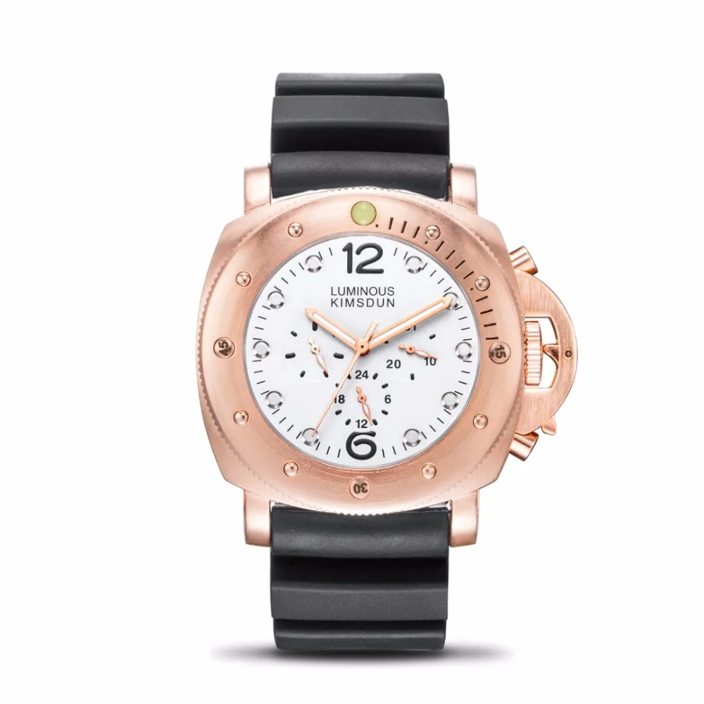 KIMSDUN военные мужские спортивные часы Montre Homme Роскошные автоматические механические часы для мужчин все Subdials работа водонепроницаемый Clcok - Цвет: 10