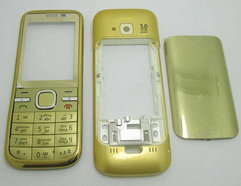 Золотой белый серый Корпус Крышка батарейного отсека чехол клавиатура для Nokia C5 C5-00 Замена Ремонт