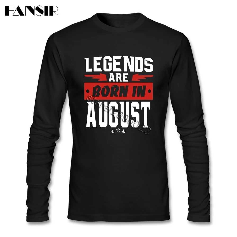 Рождаются легенды в августе футболка мужские футболки с длинным рукавом и
