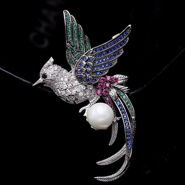 Женская Винтажная брошь в виде птицы Феникс с фианитом | Украшения и аксессуары