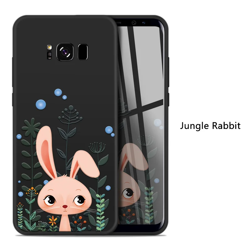 Jungle Rabbit ASINA чехол с милым животным для samsung Galaxy S8, чехол, 3D рельефный Силиконовый противоударный бампер для Galaxy S7 Edge S9 Plus S10 - Цвет: Jungle Rabbit