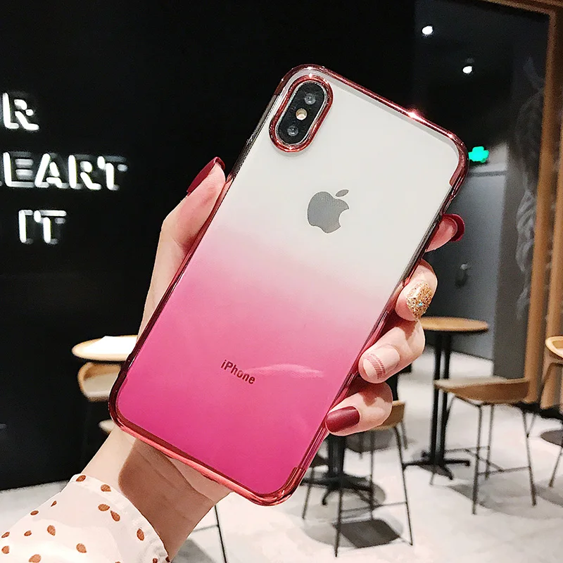 Роскошный мягкий силиконовый чехол для iPhone XS Max, XR, X, 10, iPone, 6 S, 6 S, 8, 7 Plus, 6 Plus, 6splus, 7 Plus, 8 Plus, градиентная задняя крышка для сотового телефона - Цвет: 3
