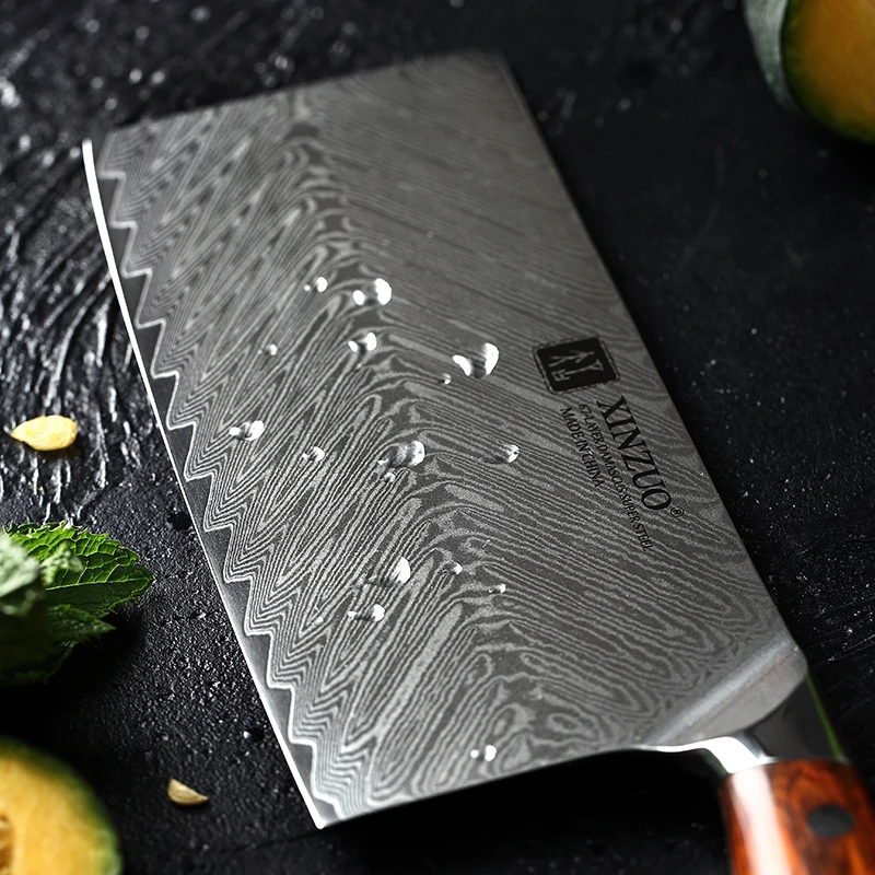 XINZUO 7 ''дюймовый кухонный мясницкий нож высококачественный Дамаск сталь