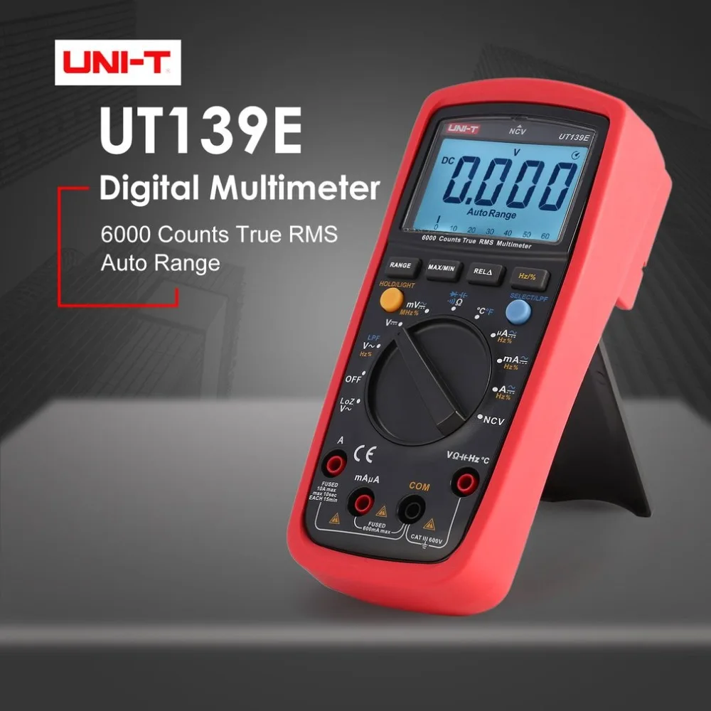 UNI T UT139E 6000 отсчетов цифровой мультиметр с Авто диапазон DC/AC Напряжение True RMS ФНЧ
