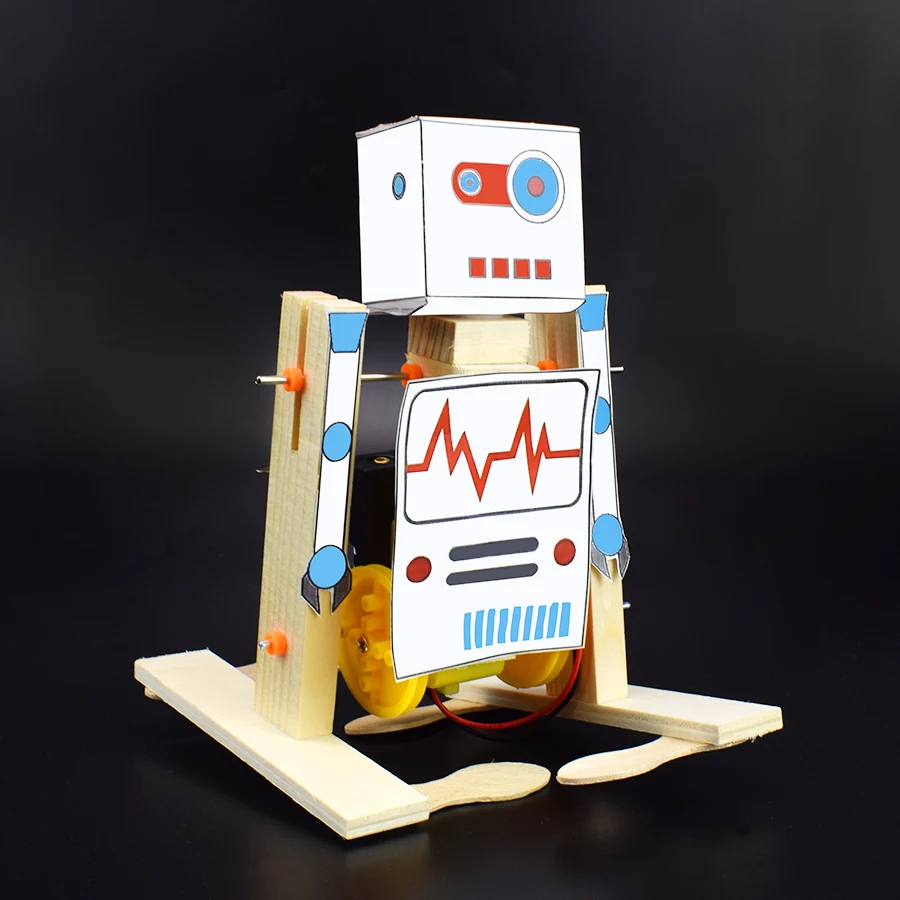 Walking Robot Model Kits Toys for Boys Wooden Electric Experiment Science Handmade Assembly Models Educational Toy Study Hobbies