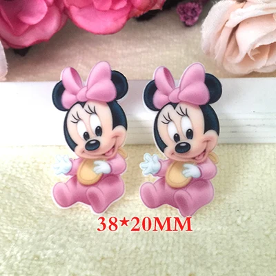 Каваи мультфильм Микки фигурка Минни ремесла плоская задняя Смола Лук Diy шпилька