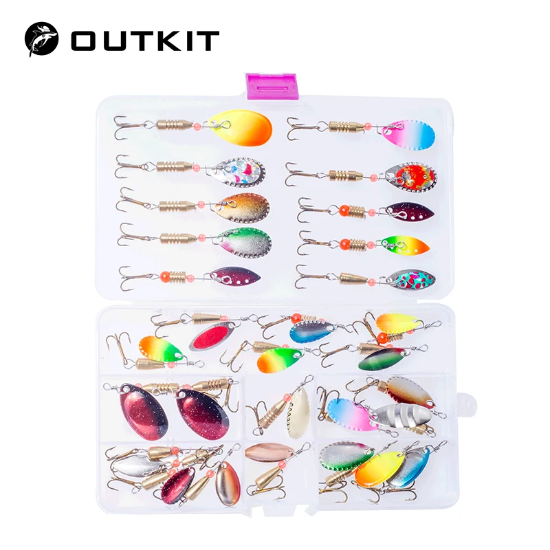 Outkit 10/30 шт. Ассорти прикормы Металл Рыбалка приманки бас ложка блесны с острыми