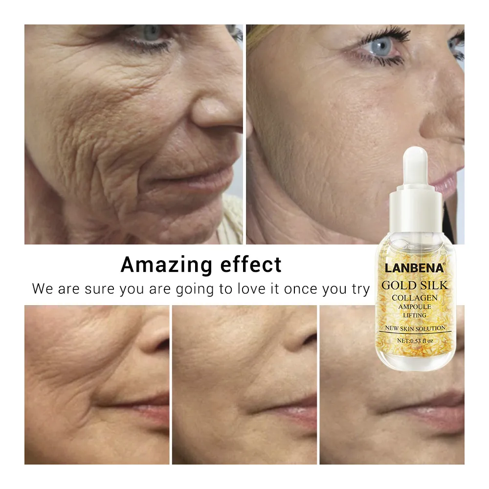 LANBENA золотой шелк + Серебряный шелковый коллаж осветляющие пятна укрепляющая