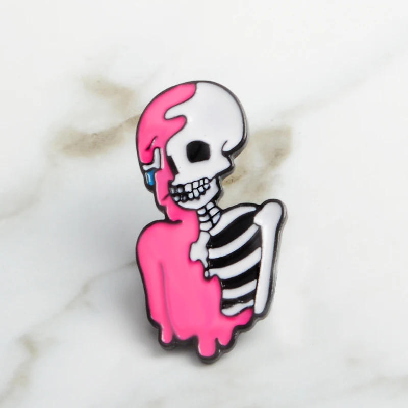 Коллекция Брошь винная бутылка кофейная чашка Череп Скелет Handbone Кот призрак Пикассо стиль разбитое сердце яйцо Броши Булавки значки