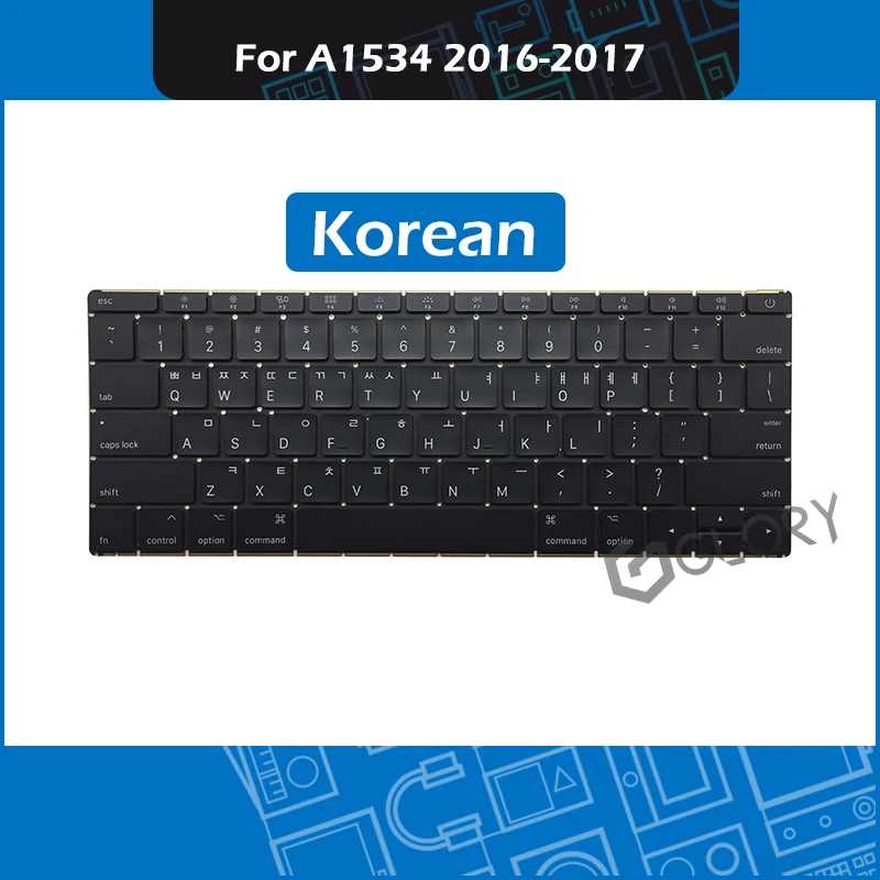 

Laptop A1534 Keyboard Korean Layout For Macbook Retina 12" A1534 Kr keyboard Replacement 2016 2017 Year EMC 2991 3099