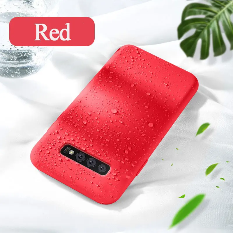 Red Жидкий силиконовый чехол для samsung Galaxy A50, A70, S10, Note10 Plus, мягкий матовый чехол для samsung Note10, 8, 9, S8, S9, S10 Plus, чехол - Color: Red