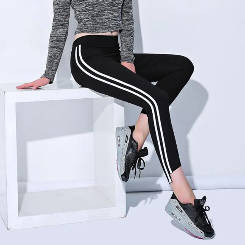 Новинка 2018 леггинсы Модные осенние женские облегающие черные с высокой талией