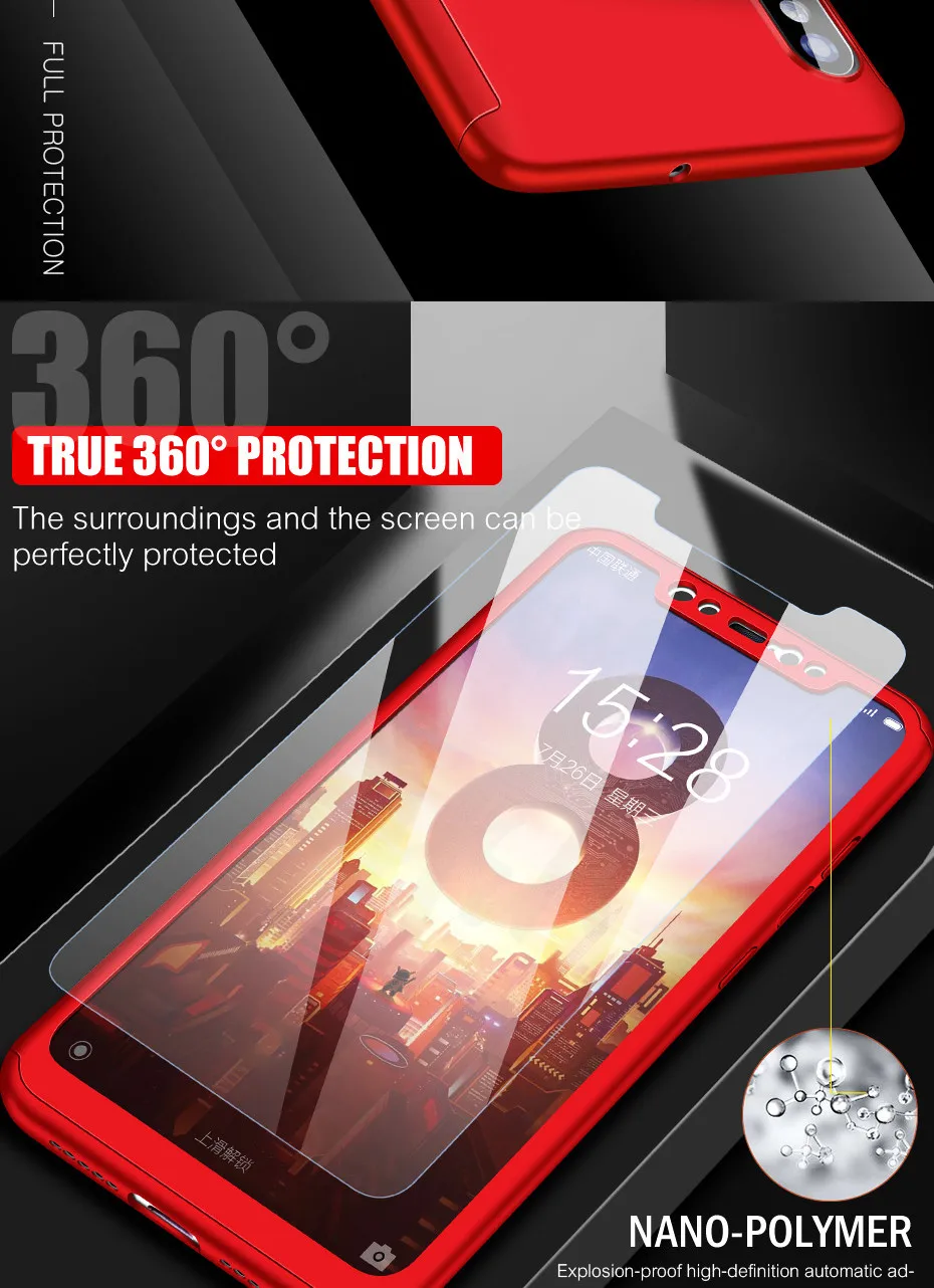H& A Роскошный 360 Полный чехол для телефона чехол для Xiaomi mi 5 5S Plus mi 5X 6X mi 8 SE противоударный чехол Pocophone F1 со стеклом
