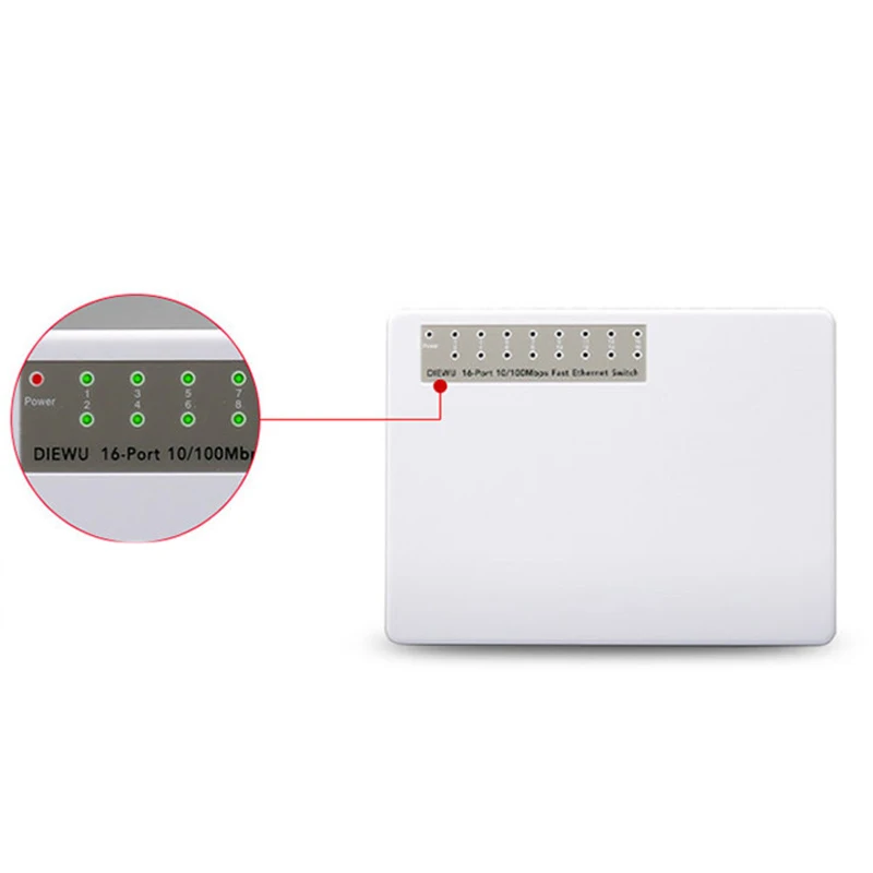 Мини 16 Порты 10/100 Мбит/с Fast Ethernet LAN RJ45 VLAN сетевой коммутатор расширение HUB для