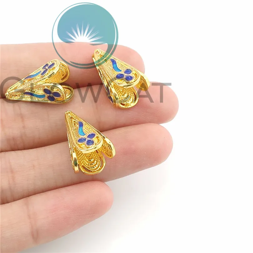 12X медь Цвета перегородчатой эмали цветок лотоса Spacer Бусины с ромбовидным бусины