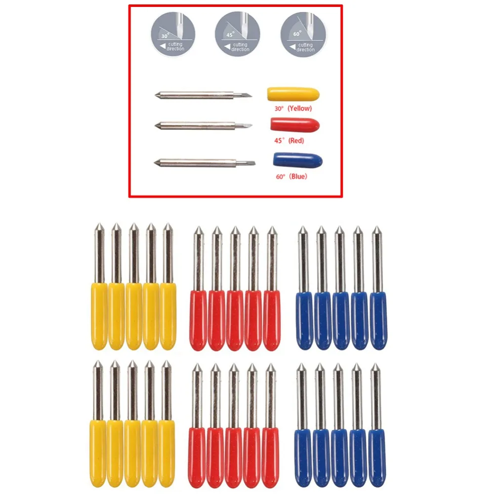 5PCS 30/45/60 Degree Cutting Plotter Blade Cutter Blades Cemented Carbide for Media Up To 0.25mm Thick Standard Vinyl | Инструменты