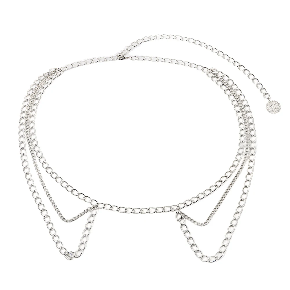 Простой Женский Цветочный Пояс с цепочкой на талии декоративный аксессуар