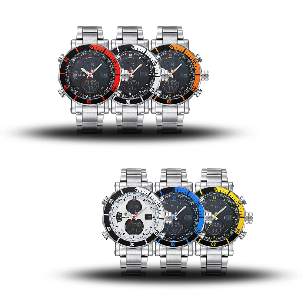 WEIDE кварцевые спортивные наручные часы повседневное подлинные нержавеющая сталь