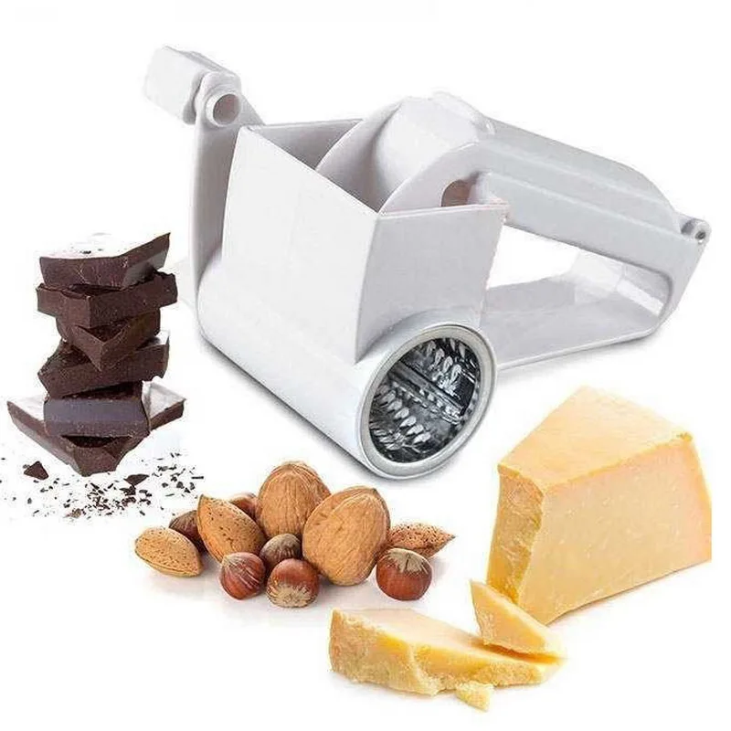 Hoomall Hand-Cranked Whirling Cheese Grater Chocolate Cutter With Stainless Steel Drum &amp Vegetable Graters Ginger |