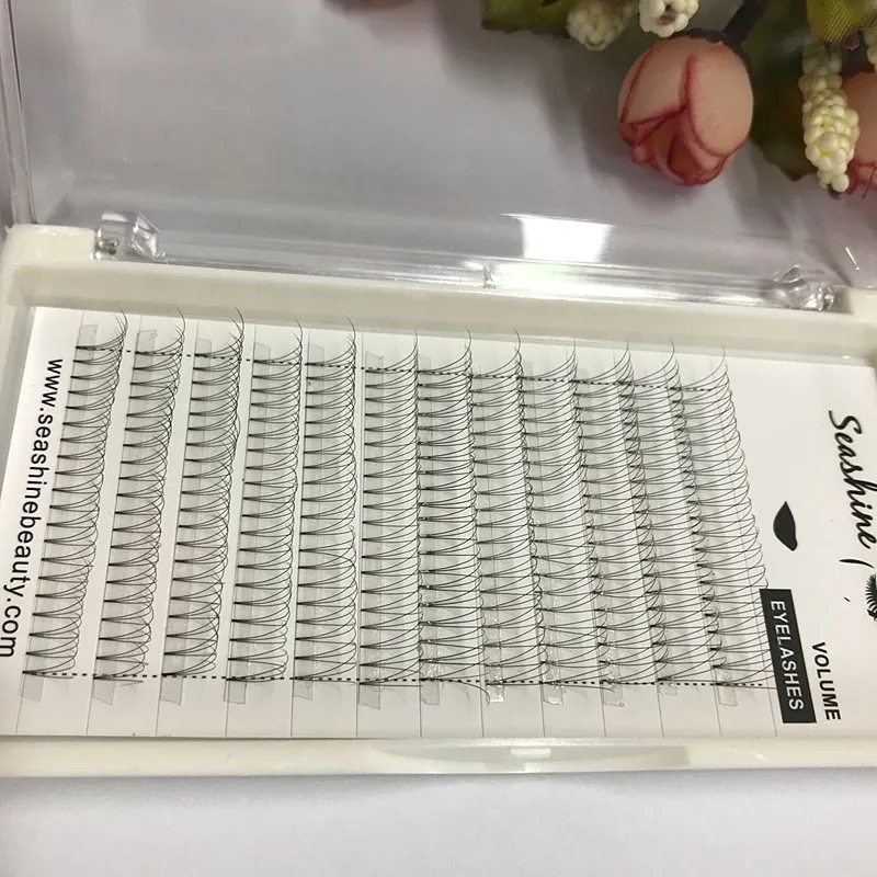 Объемные ресницы Seashine 3D готовые для наращивания короткие базовые 8 15 мм все
