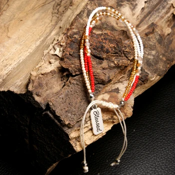 MOON GIRL цветной бисер Многослойные Blessed Charms bracelets для женщин Мода Тренд Boho дружба девушки браслеты Femme - Окраска металла: 2