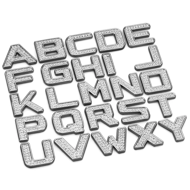 3 см шпилька с алмазами хромированныей металлический DIY ABC 123 буквы цифры сердце