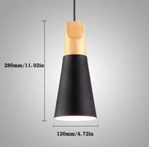 Black Small D12cm Скандинавские современные деревянные подвесные потолочные лампы, красочные Алюминиевые абажуры, Светильники для дома, столовой, освещение MYC - Цвет корпуса: Black Small D12cm
