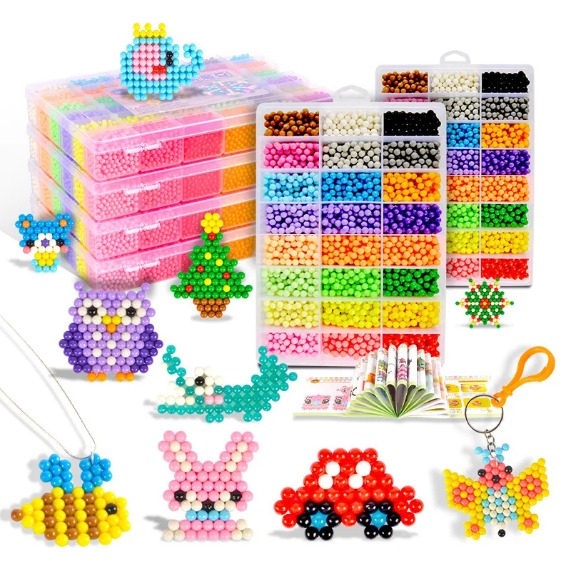 PIP игры 24 цвета водяные бусины игрушки sticky perler pegboard набор предохранителей 3D