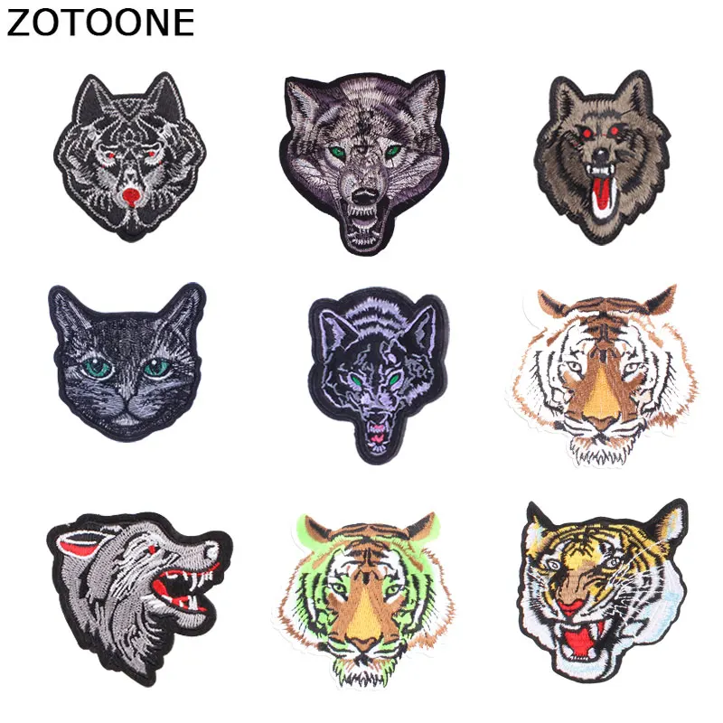 ZOTOONE нашивки в виде животных наклейки с волком тигра кота утюжок на одежды