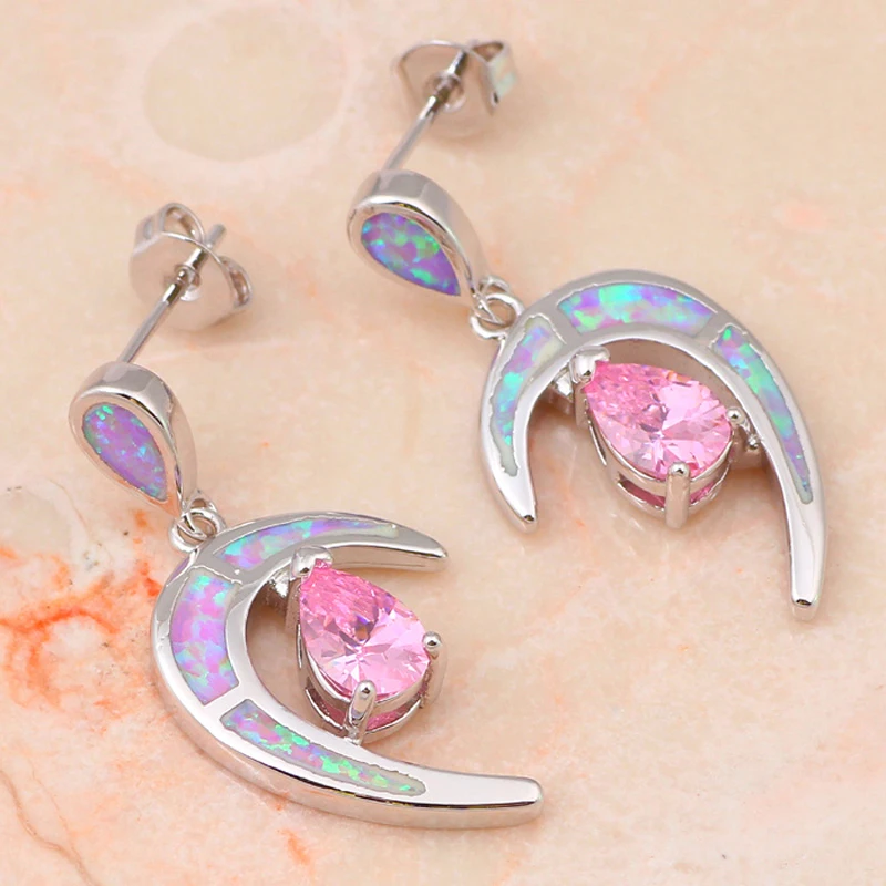 C дизайн Подвески-талисманы розовый кристалл инкрустация Розовый огненный опал